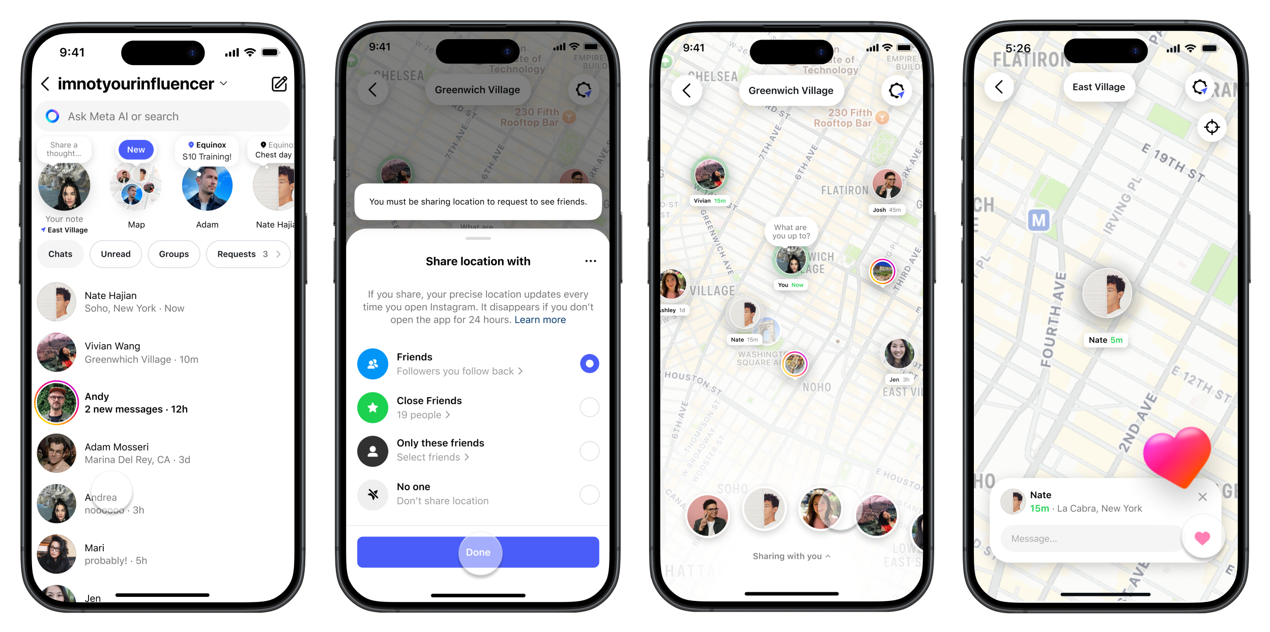 Instagram Map — Product Discovery, Audience Settings, Friend Navigation and Friend Interactions